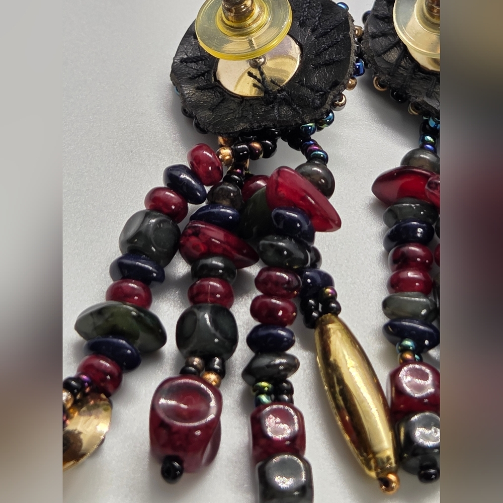Elegant Beaded Drop Earrings - Picture 3 of 8